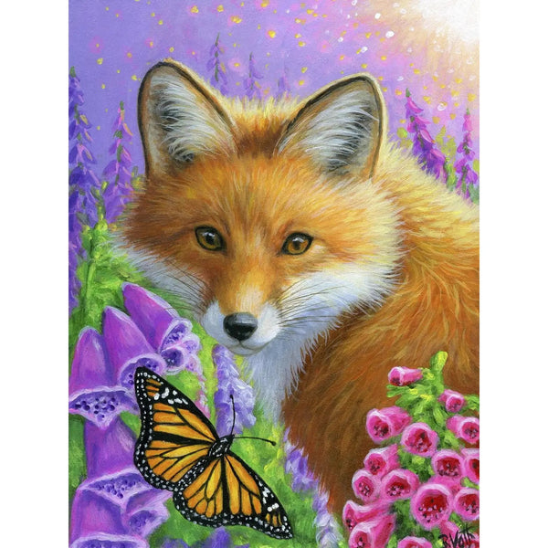 A Fox in the Foxgloves By Bridget Voth Diamond Painting Kit